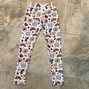 Lola + The Boys White and Red Cartoon Leggings